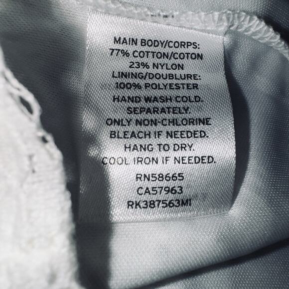 Melrose And Market White Lace Eyelet Cutout Off Shoulder Ruffle Sleeve SM Blouse - Picture 5 of 6